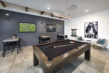 Resident gaming lounge with billiards table